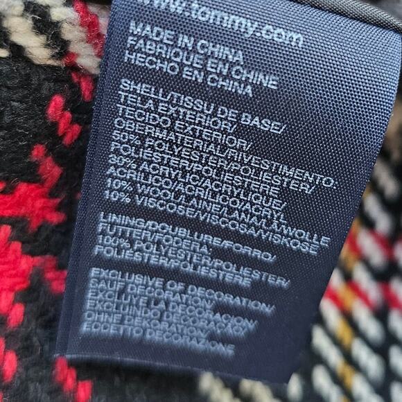 Tommy Hilfiger Wool Blend Peacoat Red Plaid Size 4 - Picture 4 of 4